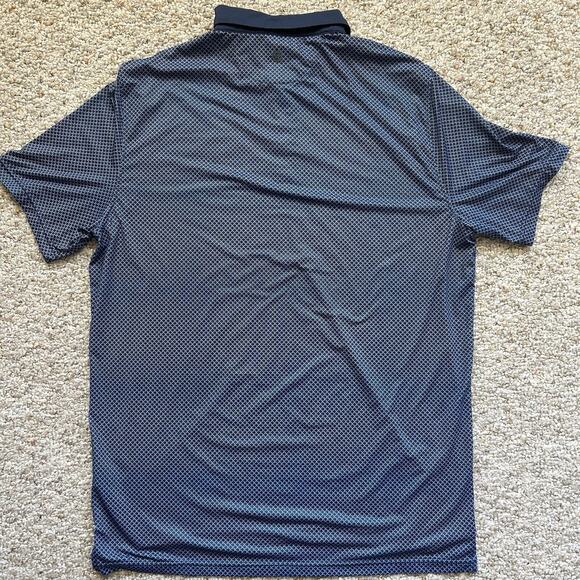 Graham Luxe Mens Polo Shirt Large Blue Wave Golf Performance Lightweight Outdoor - Picture 5 of 6